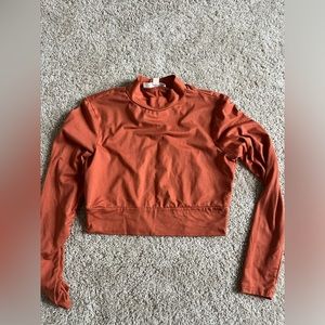 Open Back Burnt Orange Long Sleeve Shirt